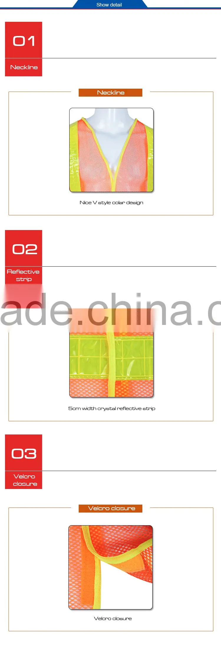 Cheap high visible road safety reflective vest RF001