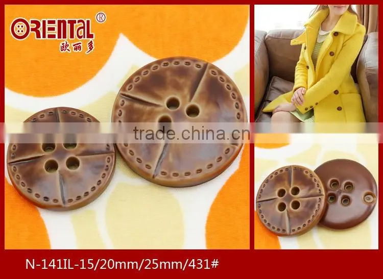 4-hole imitation leather plastic coat button