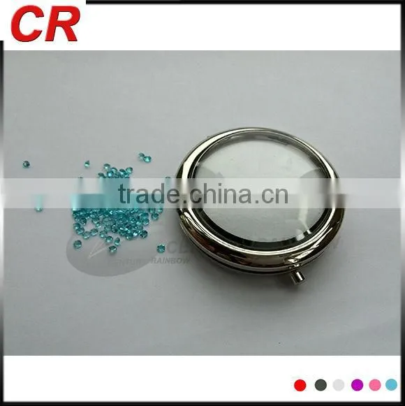 custom round compact makeup mirror , pocket cosmetic mirror