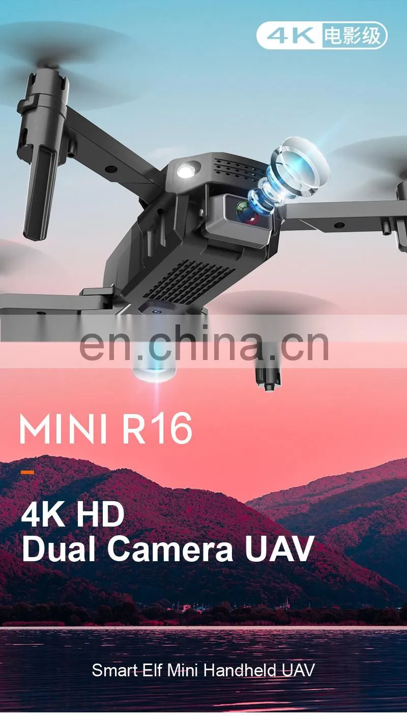 New Arrivals Toy Drone R16 Photography Quadcopter Mini Drone With 4k Dual Camera UAV
