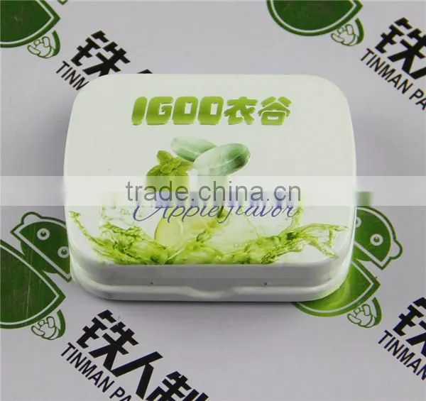 rectangle shape metal tin plate chewing gum box