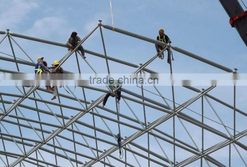 Modular design steel space frame barrel coal storage