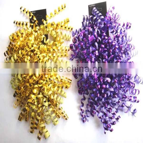 Transparent Poly Ribbon Curly Bow with Printing