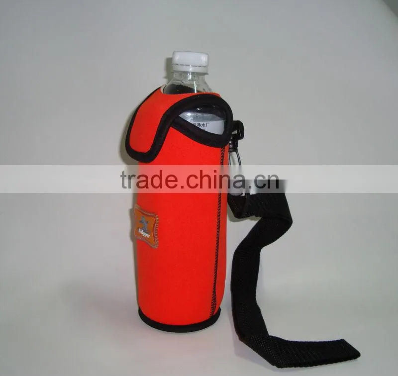 neoprene bottle sleeve for hot water bottle, soft and insualting with lanyard, any printing