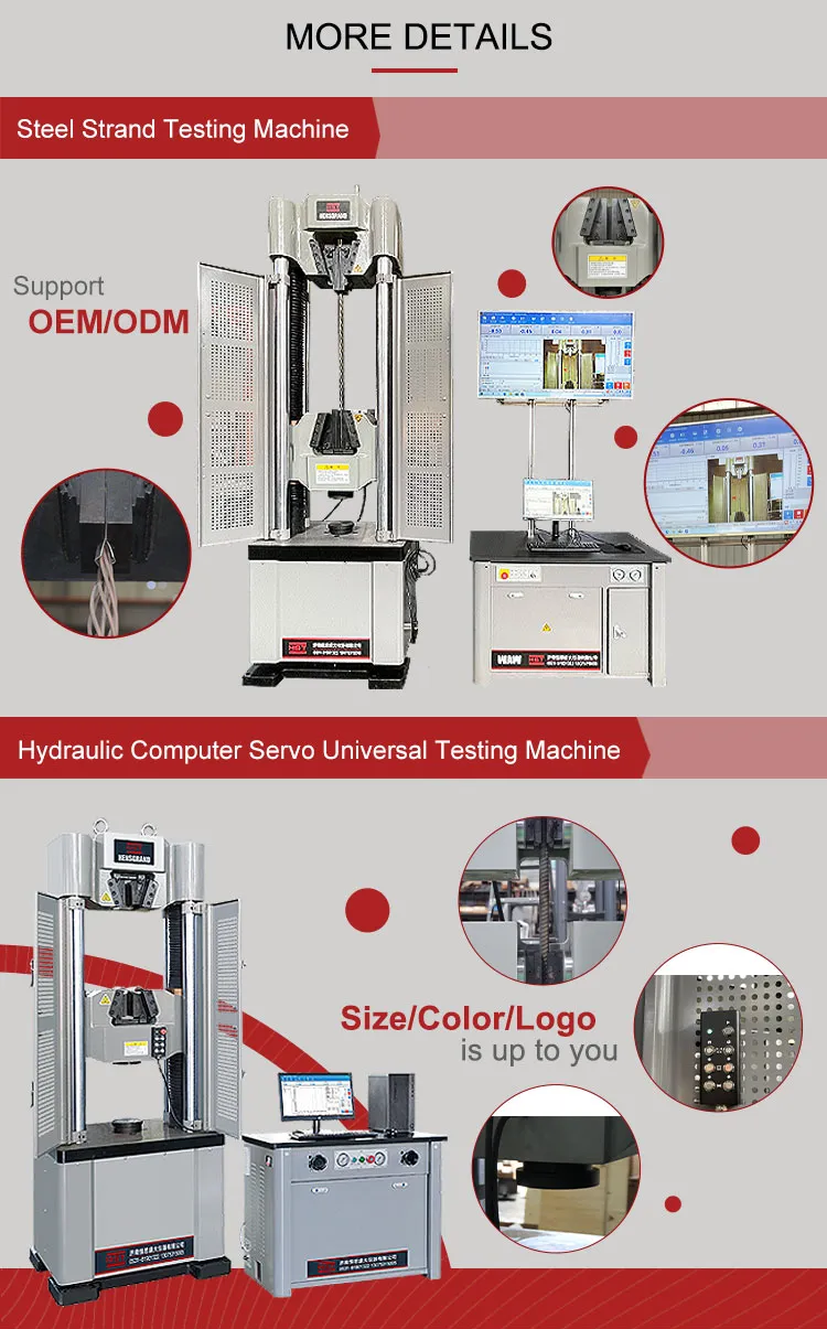 HST Hydraulic Universal Testing Machine 220V with 1 Year Warranty for Tensile and Compressive Strength