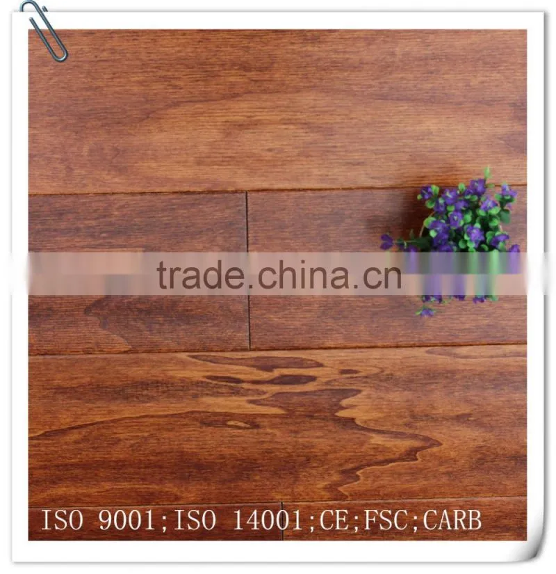 Handscraped Surface Poplar Multilayer Engineered Wood Flooring