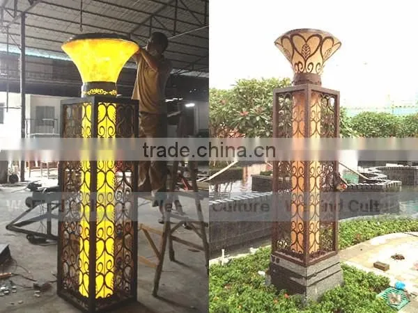 Landscape Project Metal Decorative Sculpture with Led Lighting