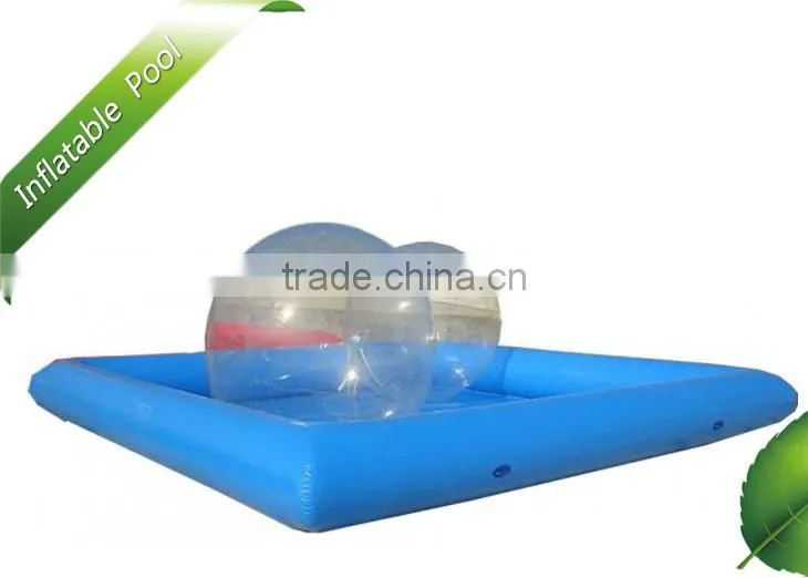 Bule water PVC trampoline cheap inflatable pool toys for kids
