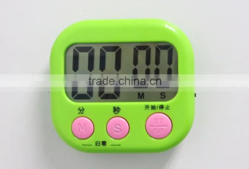 2.9 Inch LCD Big Screen AAA Battery Countdown 4 Color Digital Kitchen Timer