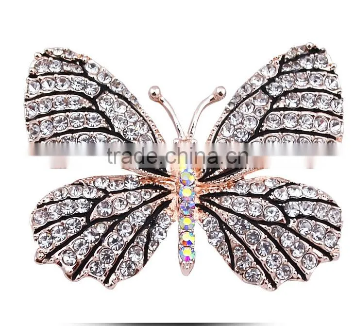 New Design Beautiful Color Rhinestone Butterfly Sahpe Brooch