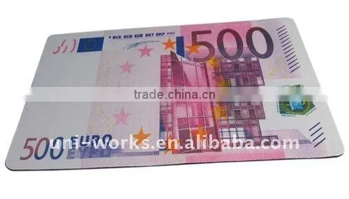 Natural rubber money computer mousepad