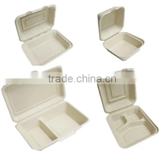 450ml hamburger fold boxes wheat straw pulp fold pack food boxes