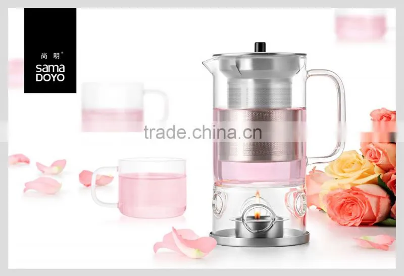 2015 New Arrival! Handblown Glass Teapot, Transparent Glass Teapot, Teapot With Warmer