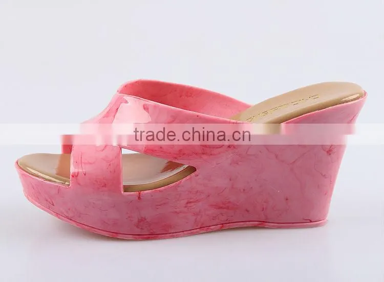 2015 New Wedges Slippers Waterproof Slippers Summer Fish Mouth Female Wedge Slippers