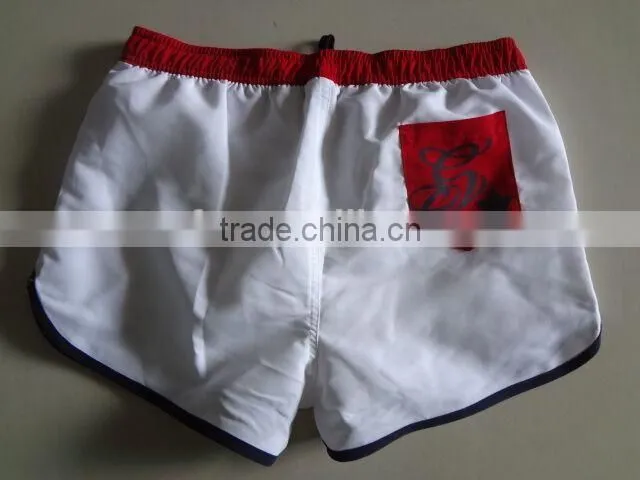 2016 Red Spandex Fabric Pants Mens Beach Shorts