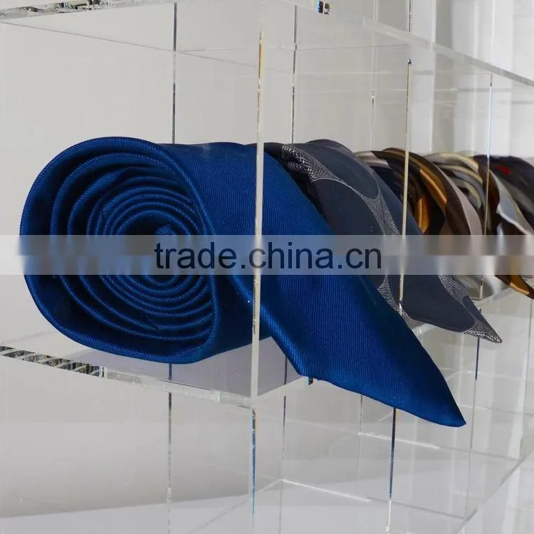 Wall Mounting Clear Acrylic Neck Tie Display Stand