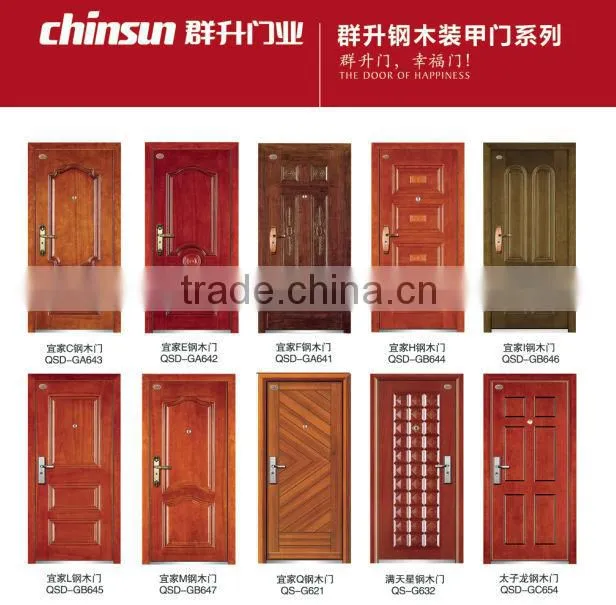 2014 Best seller steel armored door, steel security armored wooden door