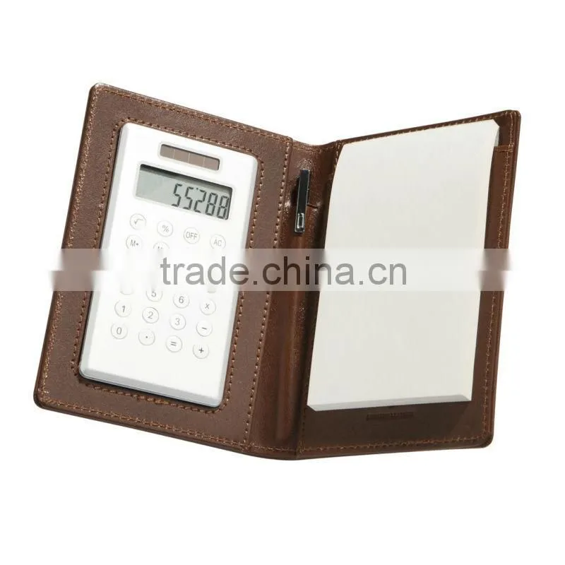 2016 Fashion Leather Notepad Folder With Calculator