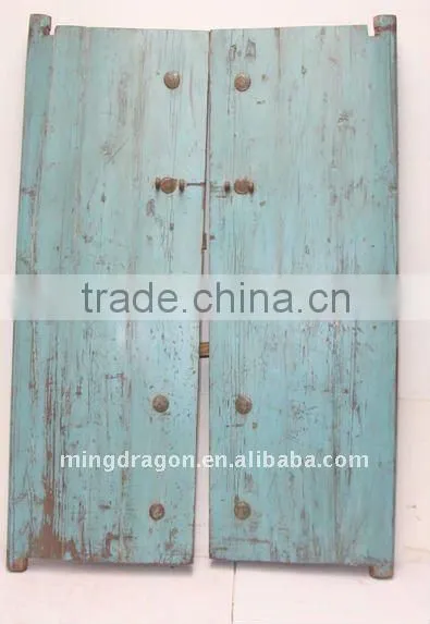 Old Chinese Antique Tibet Elm Hand Painted Doors