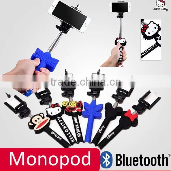 Z07-9 wireless cartoon monopod,selfie stick for mobile and camera