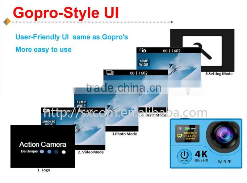 hot sales! WiFi/remote control Waterproof Dual Screen 4K 25fps/ 2.7K 30fps/ 1080P 60fps HD Sports Camera--DV-24