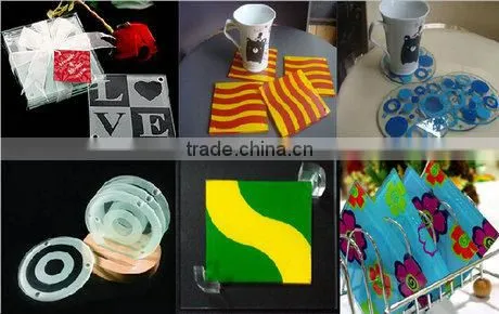 High quality clear glass drink coasters,customized coaster