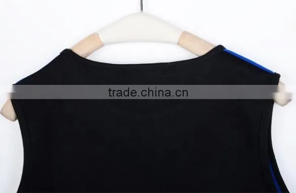Women Geometry Design Sleeveless O-Neck Stretchy Evening Slim Dress