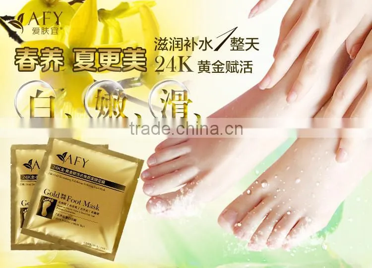 Remove Dead foot peeling mask AFY 24K gold Revitalizing Exfoliazting Softening foot mask