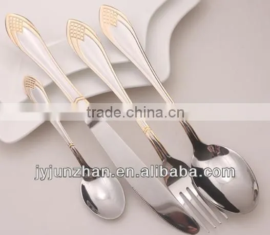 flatware 24pcs with stainless steel 410 and color box packing & mirror polishing