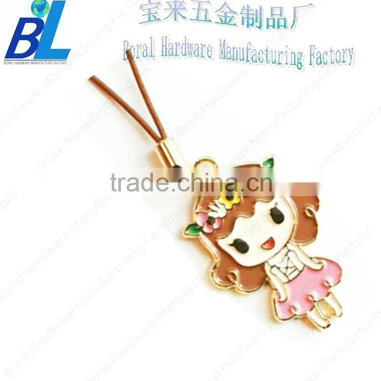 Set-printed sticker domed metal chinese symbol phone pendants