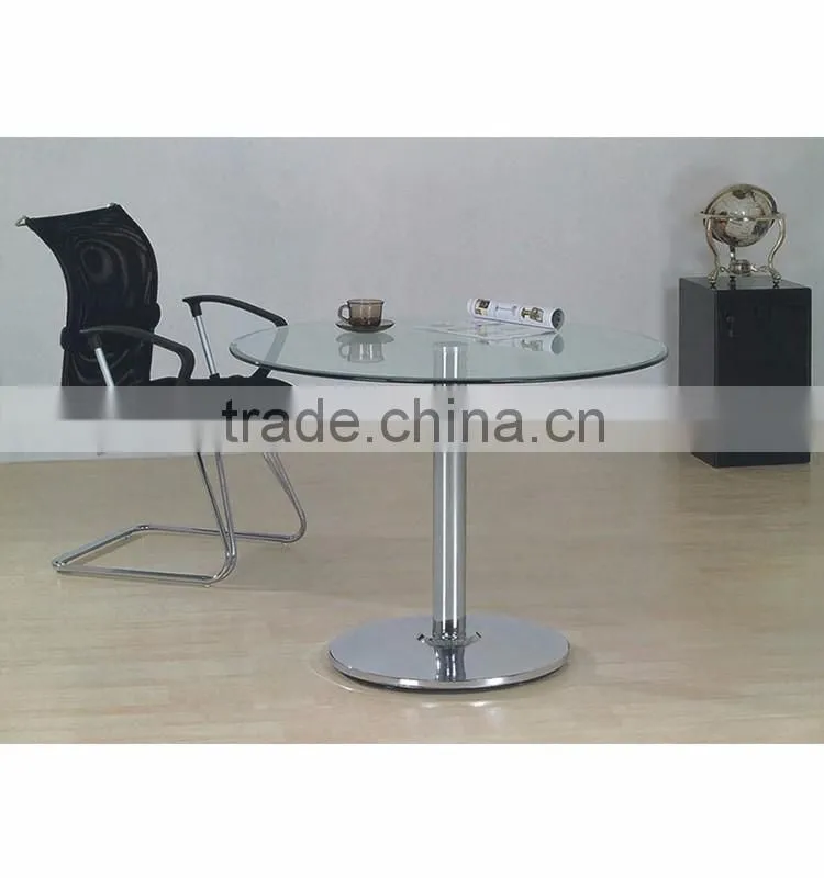 Office Break Room Chatting table tea room glass top table circular glass coffee table