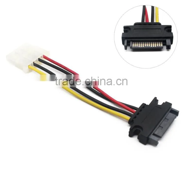 15Pin male to 4 Pin sata power Cable