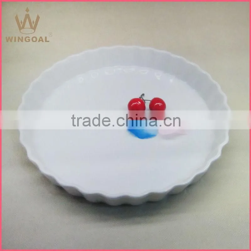 glazed porcelain round shaped pizza plate