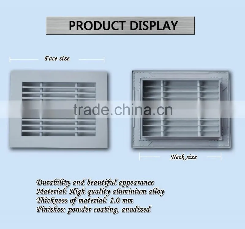 Grilles de ventilation en aluminium
