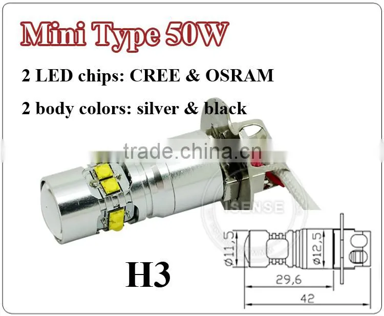 3cm short auto LED osrams h3 led 7w bulb