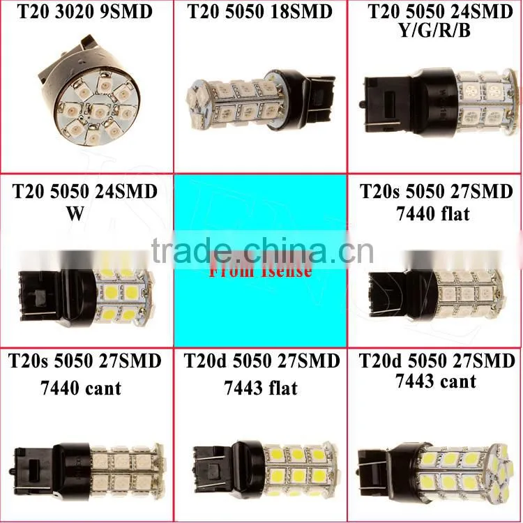 Auto led bulb taiwan epistar chip smd led t20 7440 7443 led light for Toyota corolla