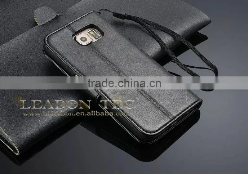 wallet leather case for samsung galaxy s6 edge cover case