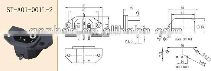 AC inlet C4 plug socket