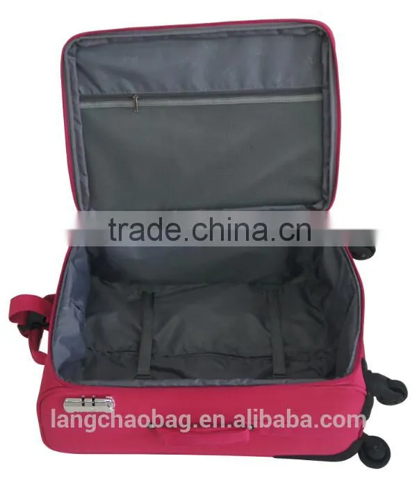 High Quality Universal Wheels New Design Carry-on Luggage Pink Nylon Luggage Set