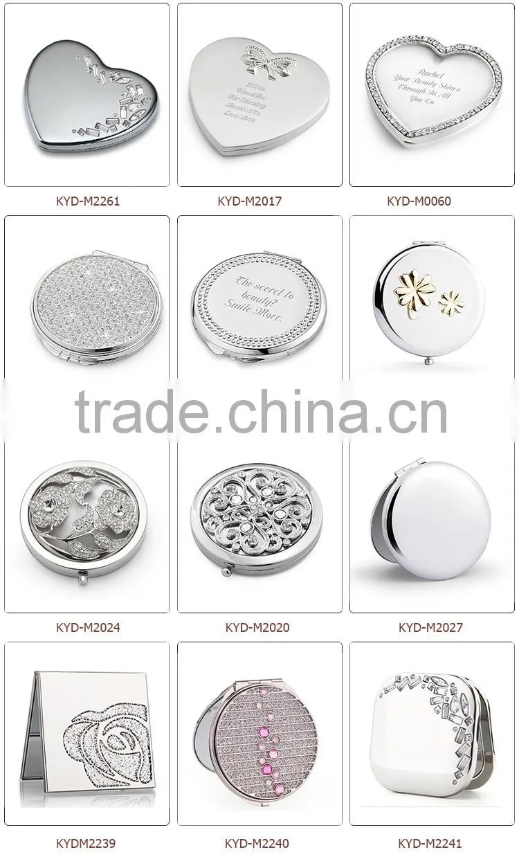 metal pocket mirror with double side