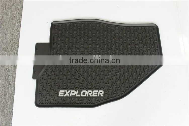 Three Row Set Custom Fit All Weather Floor Mats For Select Ford Explorer Models - (Black)