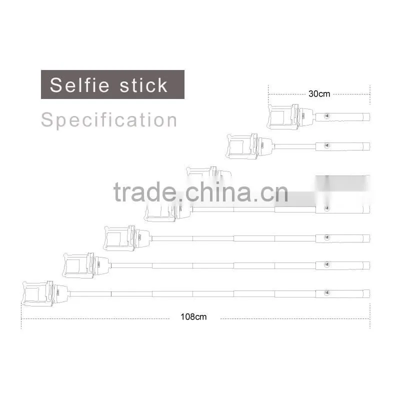 Extendable steel material wireless bluetooth selfie stick for moblie for cell phone