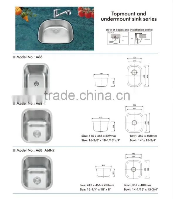 HOT SALE stainless steel undermount kitchen sink