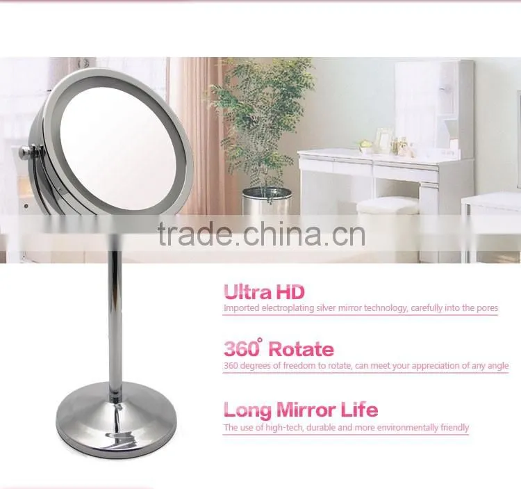 Two sided shaving miror with light
