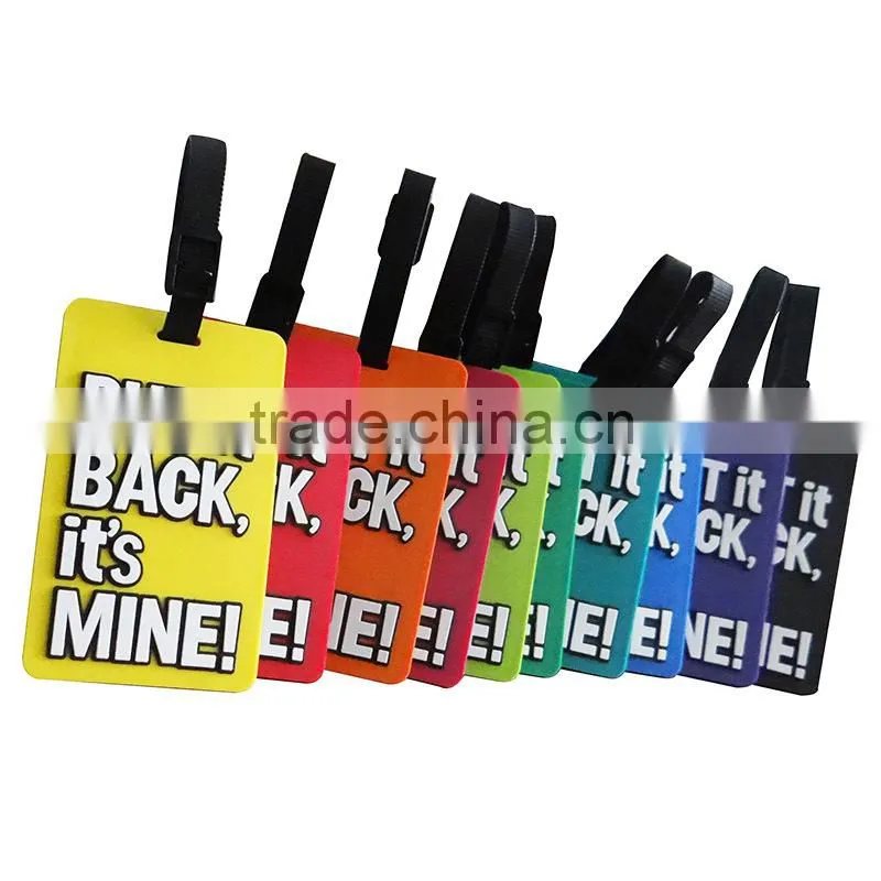 embossed custom durable plastic soft pvc materail wholesale luggage tags