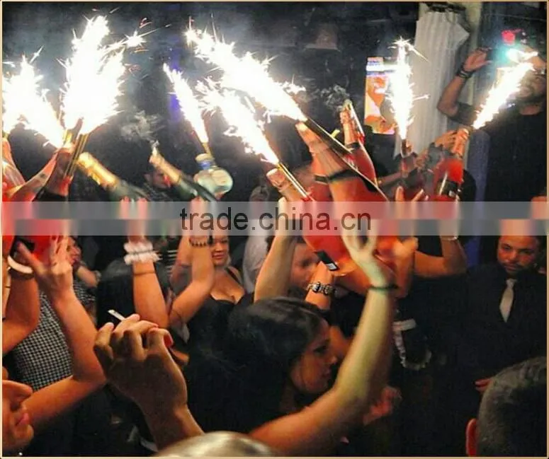 Assorted colored flame champagne bottle sparklers fireworks