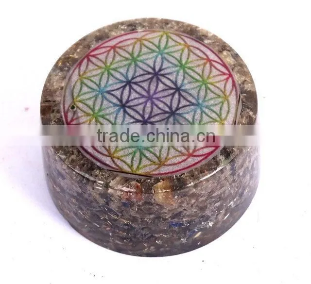 Blue Aventurine Chakra Flower Of Life Orgonite Energy Tower Buster