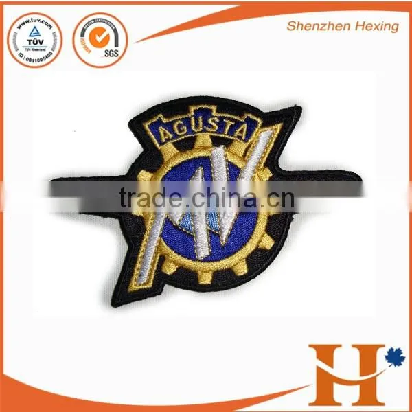 Factory price! custom high quality polyester fabric patch,wholesale adhesive clothing patches