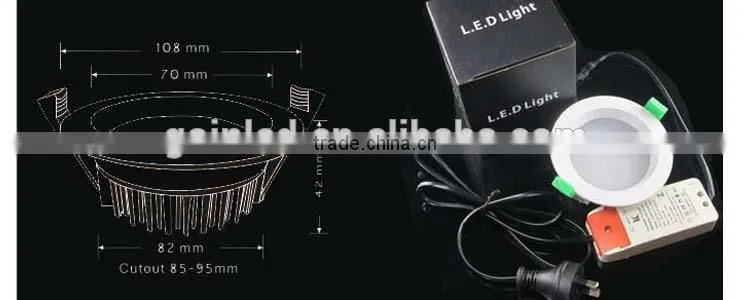 dimmable 10 inch led downlight 35W/40w 10W/12W/15W/18w cutout 70mm/90mm SAA approval Australia ultra slim led downlight