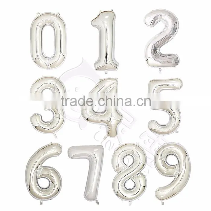 blue pink self inflatable number balloon foil 40" helium